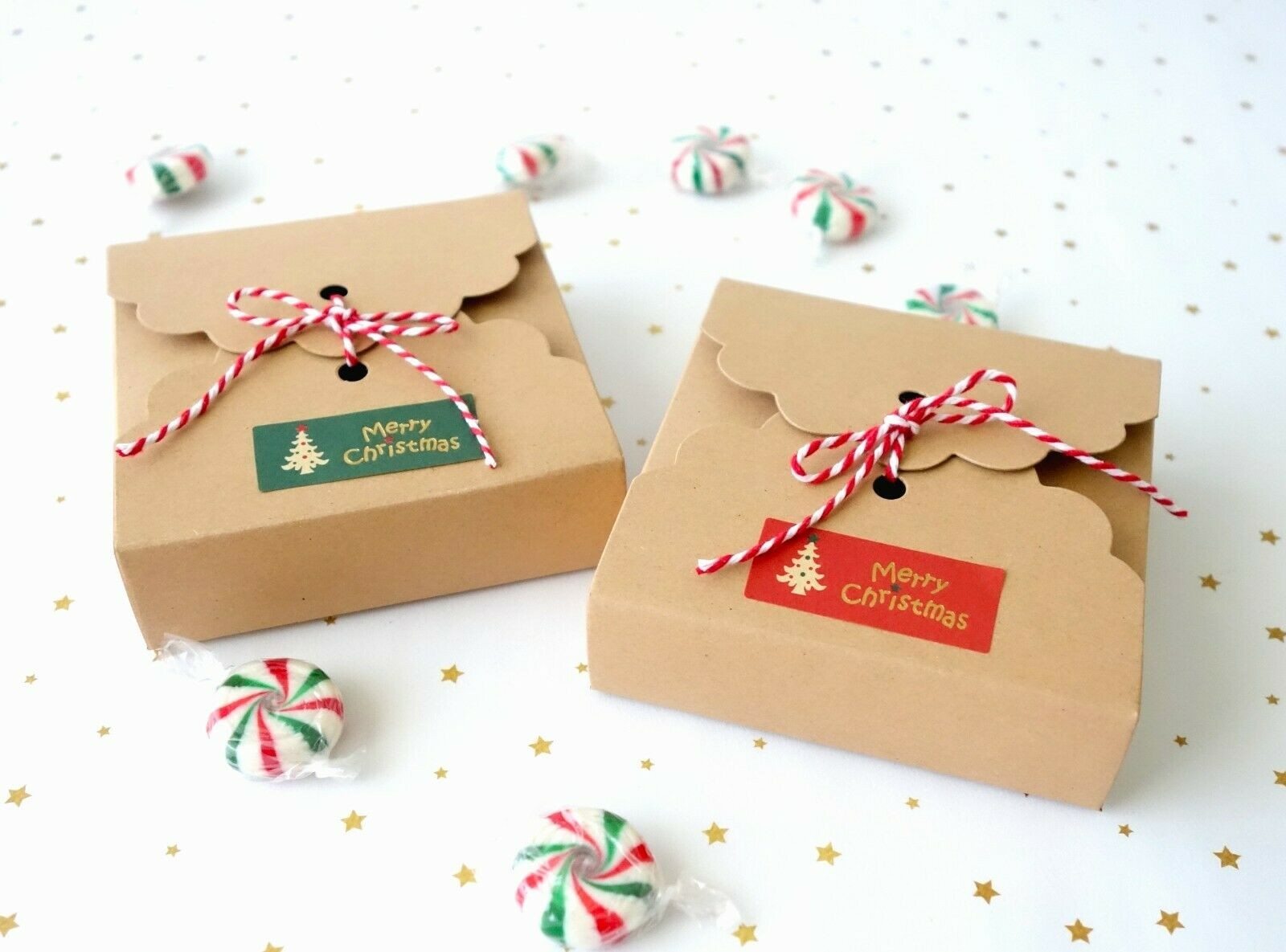 Christmas Kraft Cookies Boxes 10x10x3cm ($2.00 X 10 units)